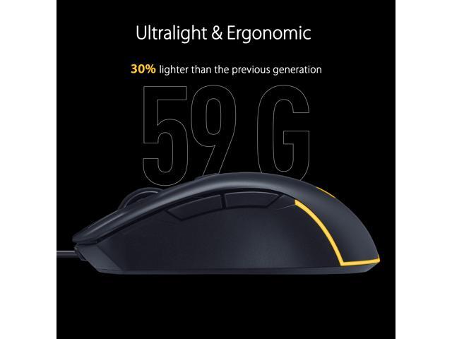 ASUS TUF Gaming M3 Gen II ultralight 59-gram wired gaming mouse, IP56 dust and water resistance, 8000 dpi sensor, six programmable buttons, Black
