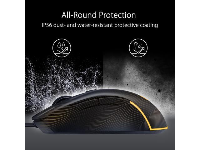 ASUS TUF Gaming M3 Gen II ultralight 59-gram wired gaming mouse, IP56 dust and water resistance, 8000 dpi sensor, six programmable buttons, Black