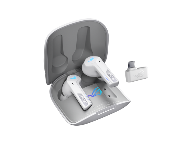ASUS - ROG Cetra True Wireless SpeedNova In-Ear Gaming Earbuds - White - image 3