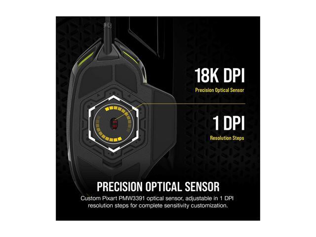 CORSAIR - Nightsword RGB Tunable FPS/MOBA Wired Optical Gaming Mouse with Adjustable Weights - Wired - Black - image 4