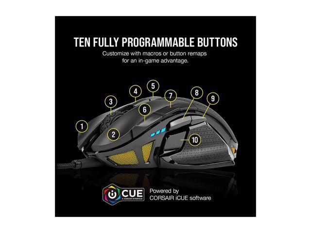 CORSAIR - Nightsword RGB Tunable FPS/MOBA Wired Optical Gaming Mouse with Adjustable Weights - Wired - Black - image 5