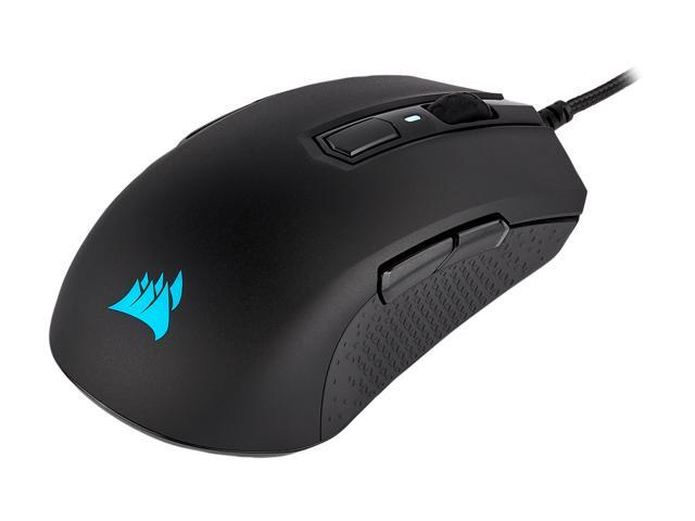 CORSAIR M55 RGB PRO Ambidextrous Multi-Grip Gaming Mouse, Black, Backlit RGB LED, 12400 dpi, Optical