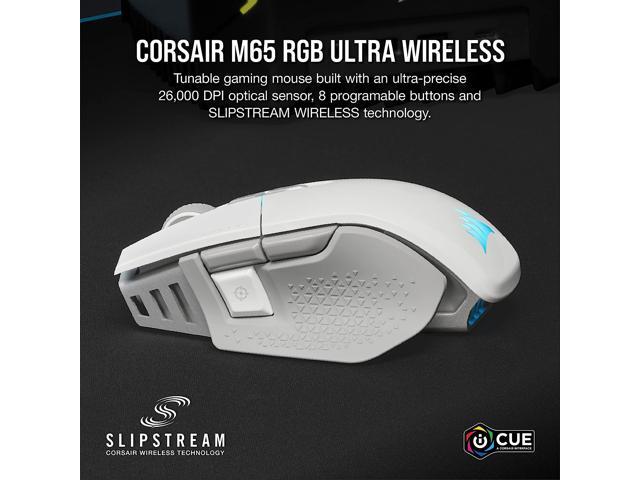 CORSAIR - M65 Ultra Wireless Optical Gaming Mouse with Slipstream Technology - Wireless - White - image 3