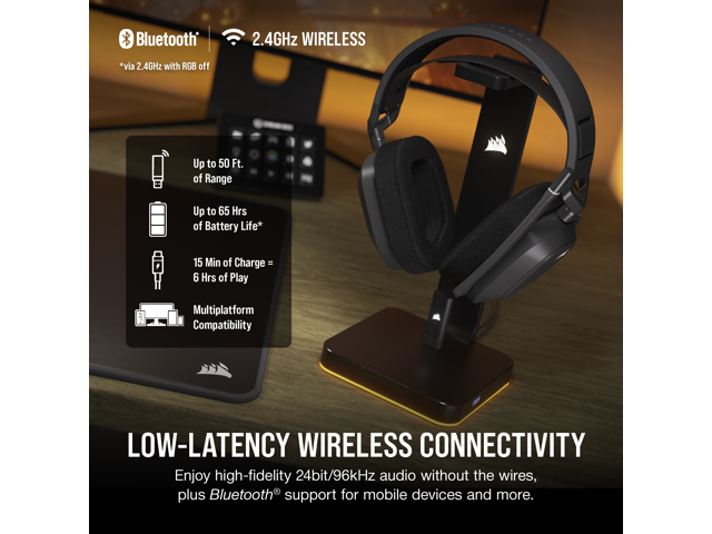 CORSAIR - HS80 MAX Wireless Gaming Headset for PC, PS5, PS4 - Steel Gray - image 4