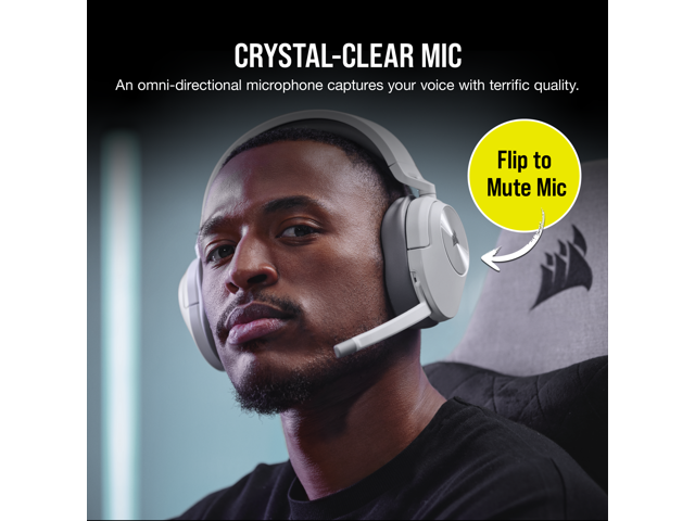 CORSAIR - HS Series HS55 Wireless Gaming Headset for PC, PS5, and Mobile - White - image 7