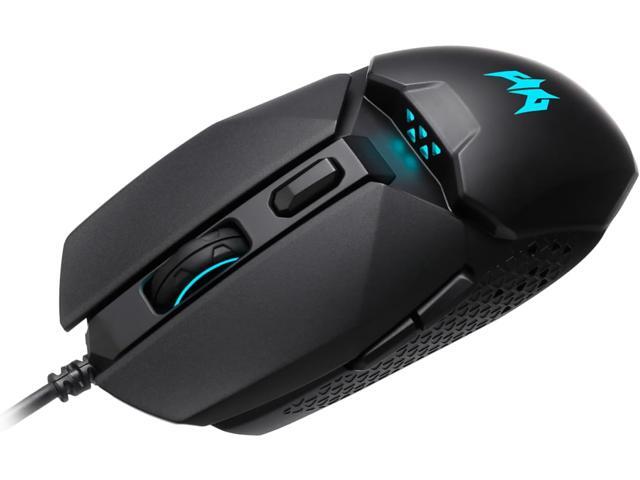 Acer Predator Cestus 327 Gaming Mouse, PixArt Optical Sensor, 8,000 DPI, RGB Lighting, Ergonomic Design, Lightweight Wired Gaming Mouse - Black