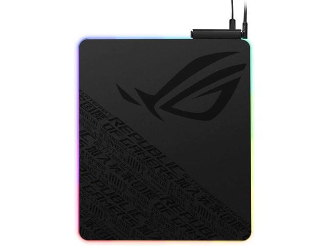ASUS ROG Balteus Qi Vertical Gaming Mouse Pad with Wireless Qi Charging Zone, Hard Micro-Textured Gaming Surface, USB Pass-Through, Aura Sync RGB...