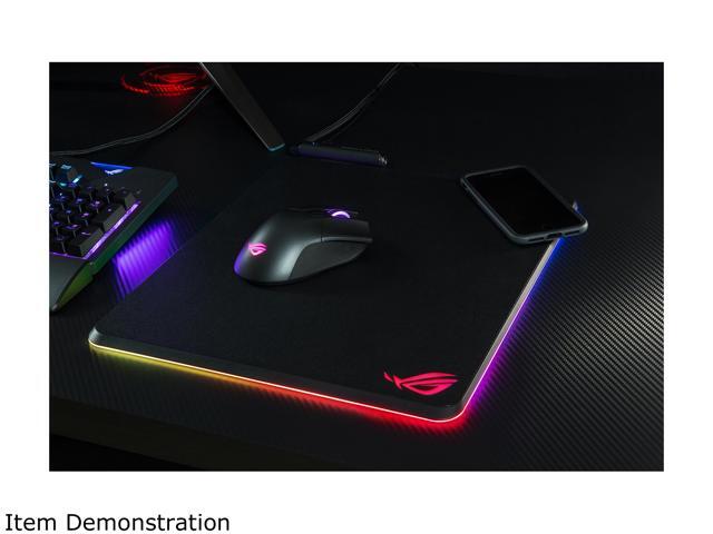 ASUS ROG Balteus Qi Vertical Gaming Mouse Pad with Wireless Qi Charging Zone, Hard Micro-Textured Gaming Surface, USB Pass-Through, Aura Sync RGB...