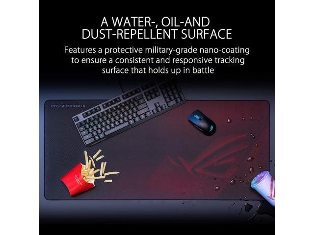 ASUS NC08 ROG Scabbard II Extended Gaming Mouse Pad, Nano Technology Smooth Glide Tracking, Protective Coating for Water, Oil, Dust-Repelling Surface