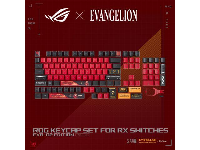 ASUS ROG ABS Keycap Set for ROG RX Optical Mechanical Switches, 127 Keys, EVA-02 Designs, Compatible with ROG RX Optical Switches