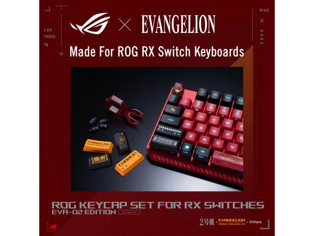 ASUS ROG ABS Keycap Set for ROG RX Optical Mechanical Switches, 127 Keys, EVA-02 Designs, Compatible with ROG RX Optical Switches