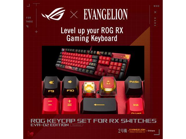 ASUS ROG ABS Keycap Set for ROG RX Optical Mechanical Switches, 127 Keys, EVA-02 Designs, Compatible with ROG RX Optical Switches