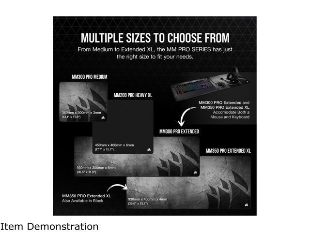 CORSAIR - MM350 PRO Premium Spill-Proof Cloth Gaming Mouse Pad – Extended XL - Black - image 8