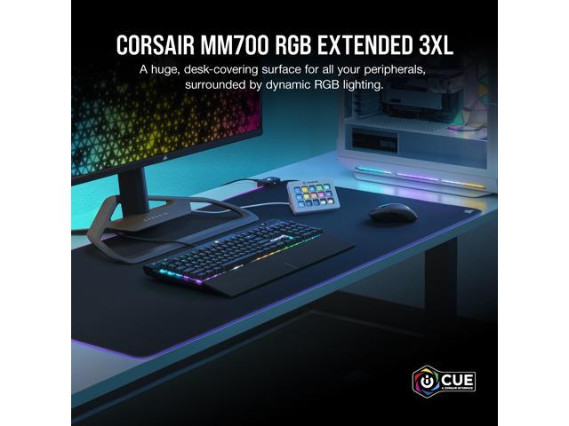 CORSAIR MM700 RGB Extended 3XL Cloth Gaming Mouse Pad / Desk Mat - Massive 1,220mm x 610mm (48" x 24") Cloth Surface - 360° Three-Zone RGB...