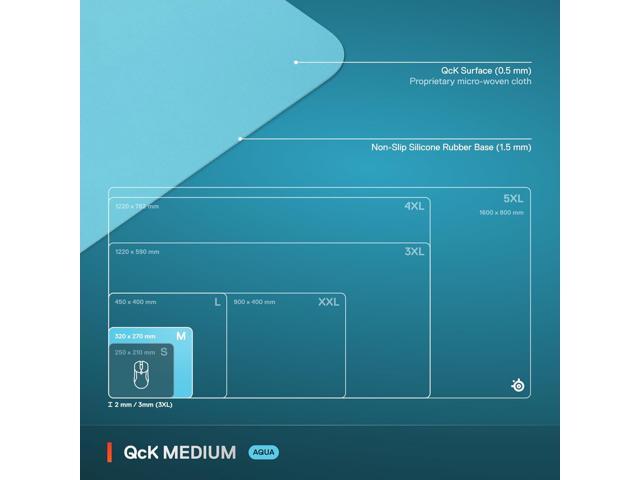 SteelSeries - QcK Cloth Gaming Mouse Pad (Medium) - Aqua - image 4