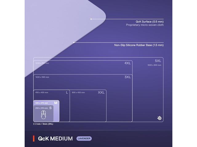 SteelSeries - QcK Cloth Gaming Mouse Pad (Medium) - Lavender - image 3