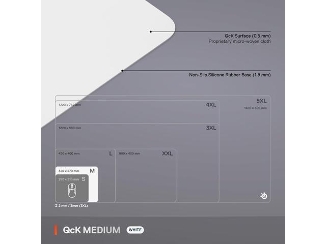 SteelSeries - QcK Cloth Gaming Mouse Pad (Medium) - White - image 3