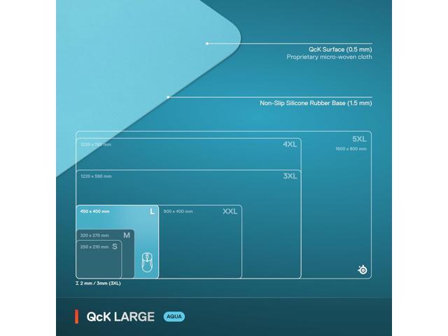 SteelSeries - QcK Cloth Gaming Mouse Pad (Large) - Aqua - image 3
