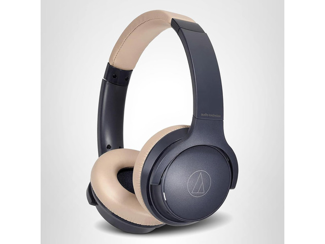Audio Technica ATHS220BTNBG Wireless On-Ear Headphones - Navy/Beige