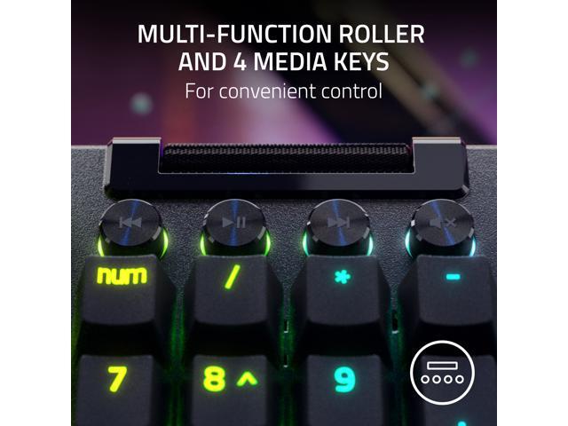Razer - BlackWidow V4 Pro Full Size Wired Mechanical Green Clicky Switch Gaming Keyboard with Chroma RGB Backlighting - Black - image 8