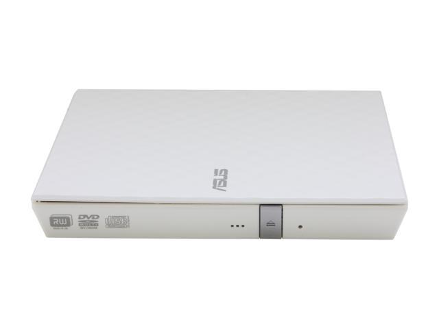 ASUS USB 2.0 White External Slim CD / DVD Re-Writer Mac OS Compatible Model SDRW-08D2S-U