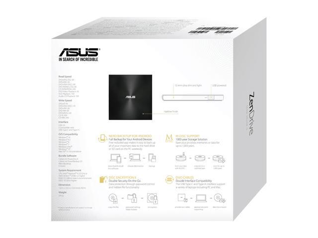 ASUS - ZenDrive 8x Max. DVD Write Speed External USB 2.0 DVD±RW/CD-RW Drive - Black - image 7