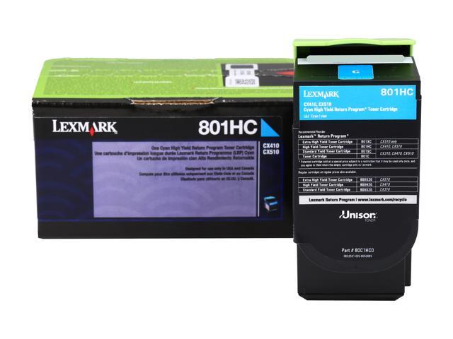 Lexmark 80C1HC0 High Yield Return Program Toner Cartridge - Cyan