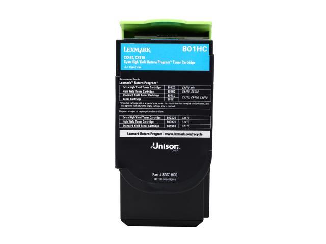 Lexmark 80C1HC0 High Yield Return Program Toner Cartridge - Cyan