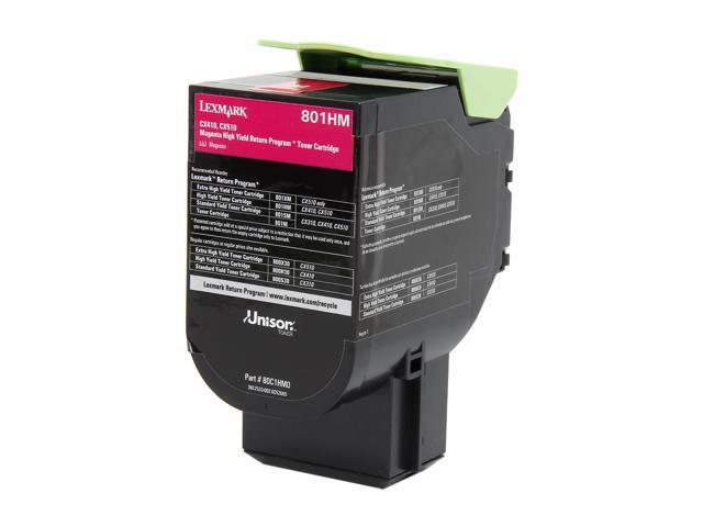 Lexmark 80C1HM0 High Yield Return Program Toner Cartridge - Magenta