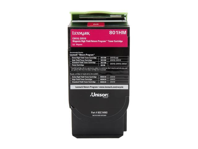 Lexmark 80C1HM0 High Yield Return Program Toner Cartridge - Magenta