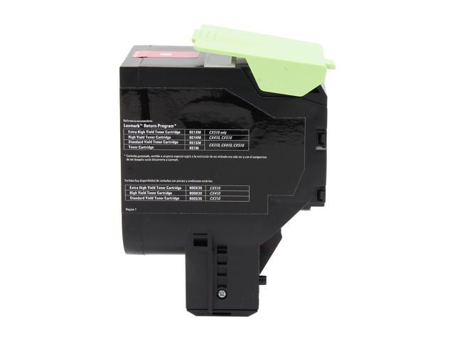 Lexmark 80C1HM0 High Yield Return Program Toner Cartridge - Magenta