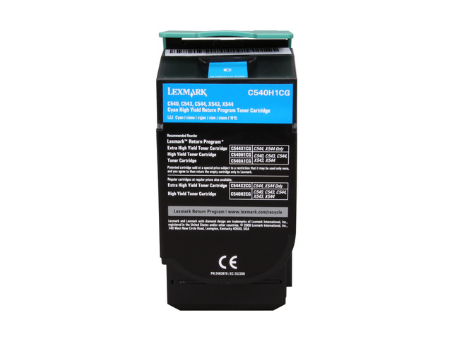 Lexmark C540H1CG High Yield Return Program Toner Cartridge - Cyan