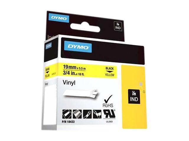 DYMO 18433 Vinyl tapes for Industrial Purposes - Yellow, 18 ft.