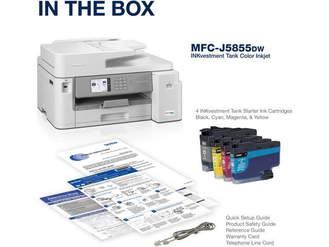 Brother - MFC-J5855DW INKvestment All-in-One Inkjet Printer with up to 1-Year of Ink In-box - White/Gray - image 4