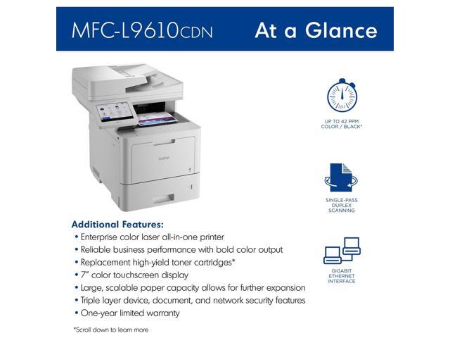 Brother MFC-L9610CDN Laser Multifunction Printer - Color - Copier/Fax/Printer/Scanner - 42 ppm Mono/42 ppm Color Print - 2400 x 600 dpi Print