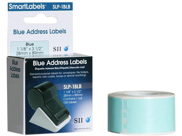 Seiko Address Label SLP-1BLB - 3.5' Width x 1.12' Length - 130/Roll - 1 / Box - Blue
