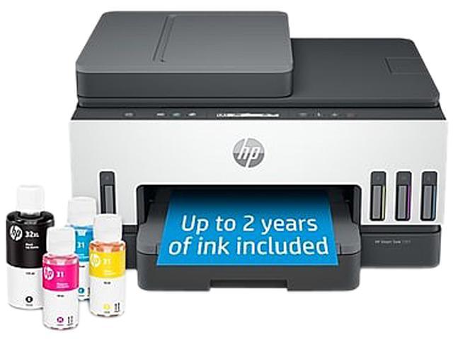 HP - Smart Tank 7301 Wireless All-In-One Supertank Inkjet Printer with up to 2 Years of Ink Included - White & Slate