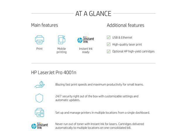 HP - LaserJet Pro 4001n Black-and- Laser Printer - White - image 4