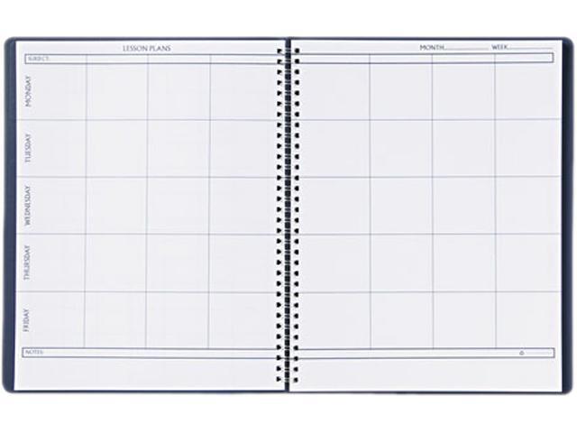 House of Doolittle 51007 Lesson Plan Book, Embossed Leather-Like Cover, 11 x 8-1/2, Blue