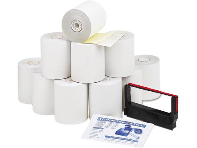 PM Company 09300 Paper Rolls, Credit Verification Kit, 3' x 90 ft, White/Canary, 10/Carton