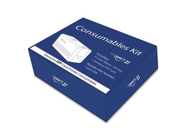 IDP SMART-21 Series YMCKO Ribbon Kit, Full-color Ribbon with 100 PVC cards and cleaning roller, 100 cards/roll