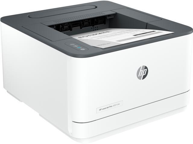 HP - LaserJet Pro 3001dw Wireless Black-and- Laser Printer - White - image 2
