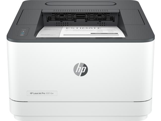HP - LaserJet Pro 3001dw Wireless Black-and- Laser Printer - White - image 3