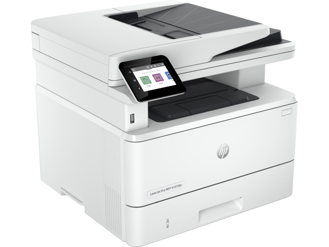 HP - LaserJet Pro MFP 4101fdn AI-Enabled Black-and- All-in-One Laser Printer - White - image 3