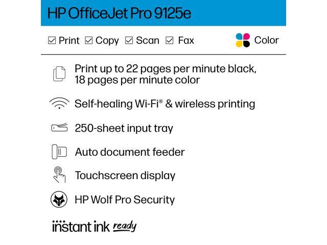 HP - OfficeJet Pro 9125e Wireless AI-Enabled AiO Inkjet Printer w/ 3 Months of Instant Ink (+1 Bonus Month of Ink w/ Code) - White - image 2