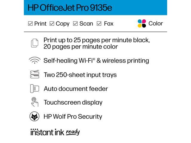 HP - OfficeJet Pro 9135e Wireless AI-Enabled AiO Inkjet Printer w/ 3 Months of Instant Ink (+1 Bonus Month of Ink w/ Code) - White - image 2