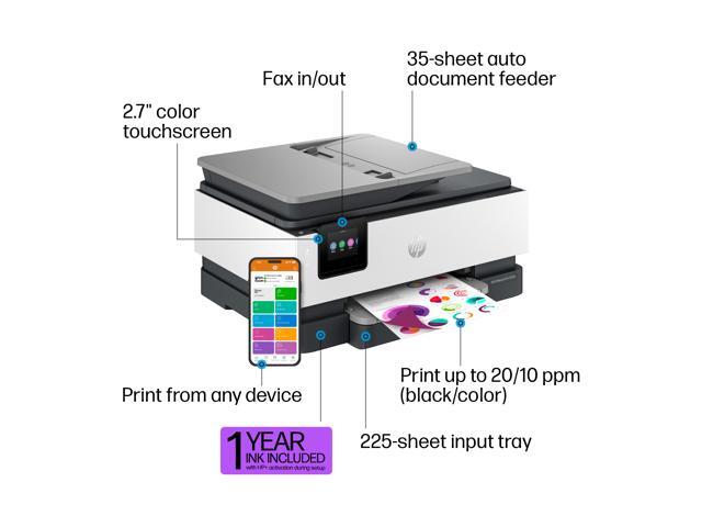 HP - OfficeJet Pro 8139e Wireless AI-Enabled AiO Inkjet Printer w/ 12 Months of Instant Ink (+1 Bonus Month of Ink w/ Code) - White - image 4