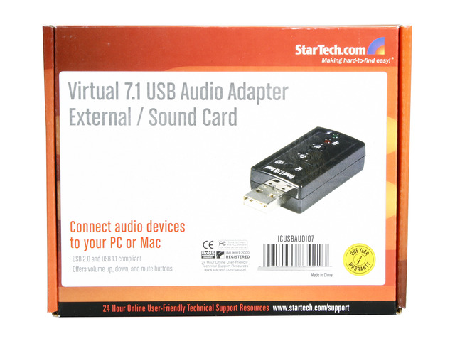 StarTech. com ICUSBAUDIO7 Stereo Audio Adapter External Sound Card