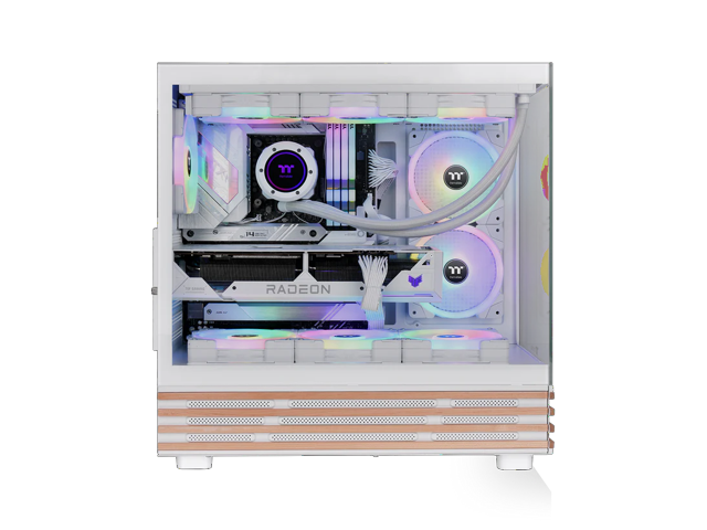 Thermaltake View 270 Plus WS ARGB; Mid Tower; 3x120mm Lite Fans Included; 360mm Radiator Support; 420mm GPU Clearance; Bottom Wood Trim;