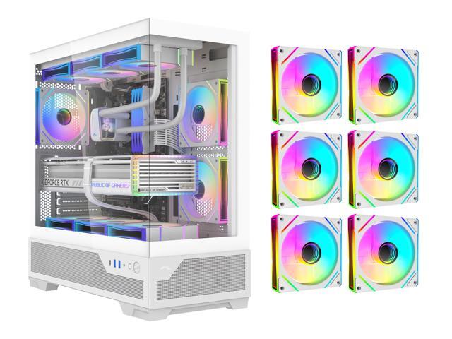 SAMA V43 ATX Gaming PC Case, 6 x ARGB Infinity Mirror Fans + PWM Hub Included, High Airflow, USB 3.2 Gen2x2 Type-C, Supports 360mm Radiator, 427mm...